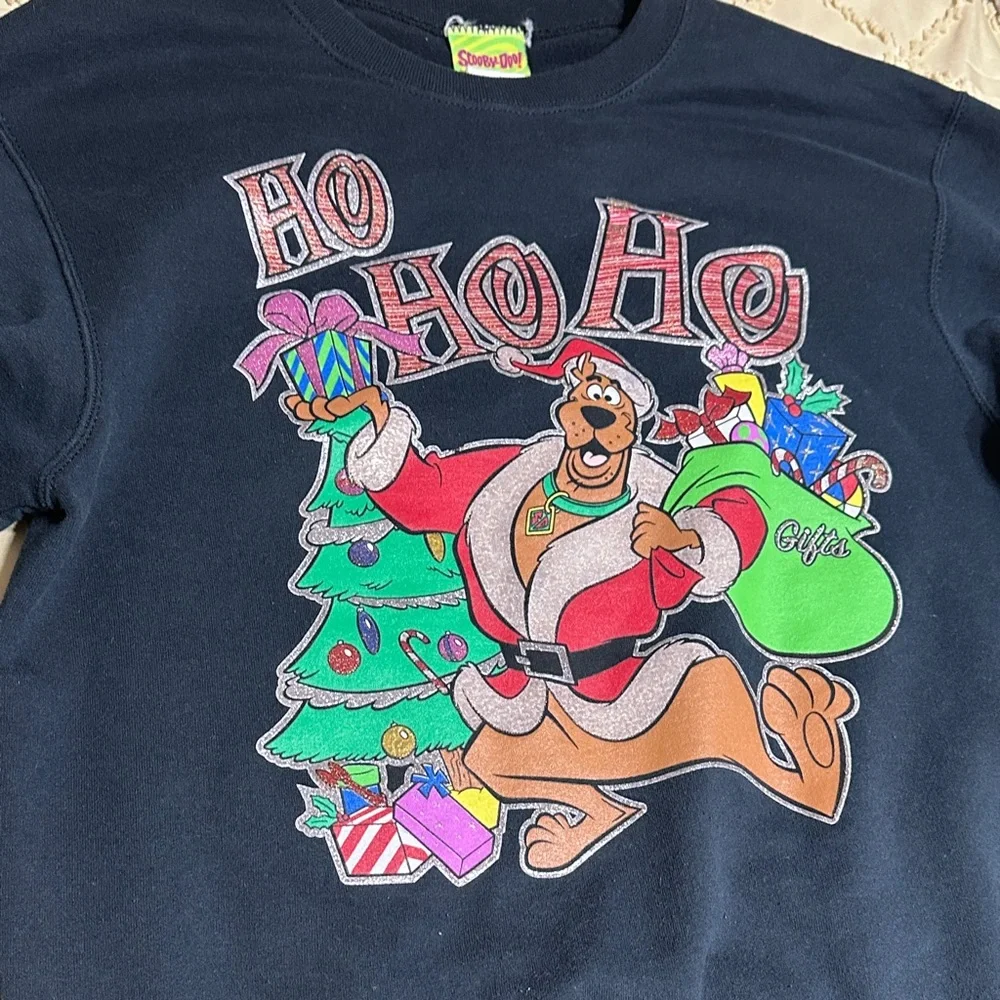 Vintage 90’s Black Scooby-Doo Christmas Sweatshirt - Picture 1 of 4